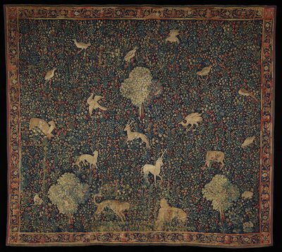 Tapisserie allégorique Millefleurs avec des animaux - Flemish School